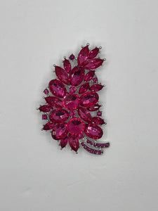 3" SILVER FUCHSIA BROOCH ( 06197 FU )