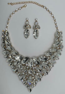 LARGE CRYSTAL NECKLACE SET ( 014279 GCL )