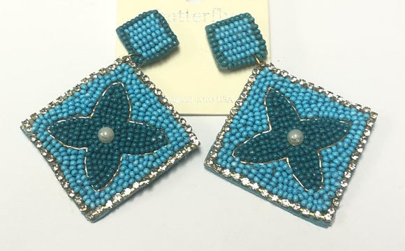 Turquoise BEAD EARRINGS ( 608 TQ )