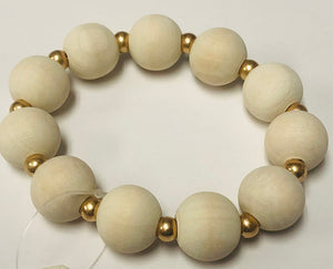 Worn Gold White Stretch Bracelet ( 2278 WGWH )