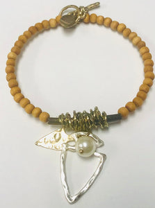 Brown Bead Bracelet Arrowhead ( 0283B )