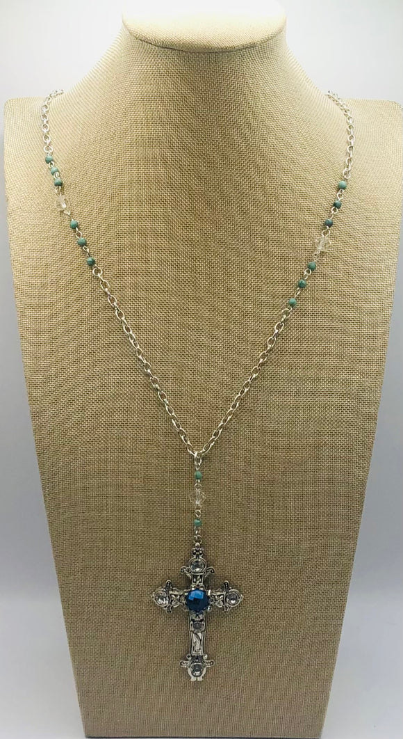 Silver Necklace Cross Pendant ( 41194 -2 )