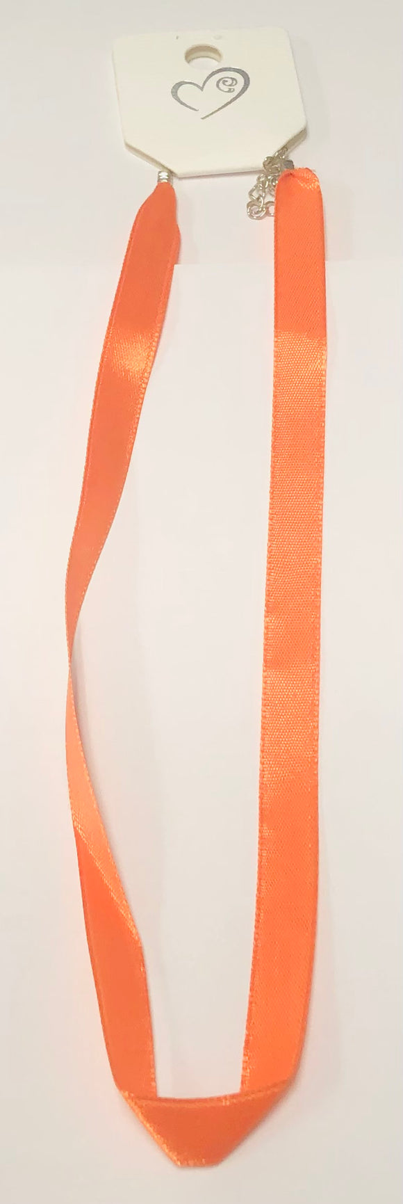 ORANGE FABRIC NECKLACE FOR CHARMS ( 1237-1 OR )