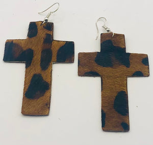 CROSS LEOPARD PRINT EARRINGS ( 46 LEO )