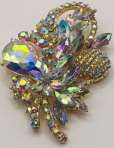 GOLD AB Rhinestone Brooch ( 06340 GAB )