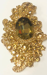 GOLD BROOCH TOPAZ STONES ( 06244 GTOP )