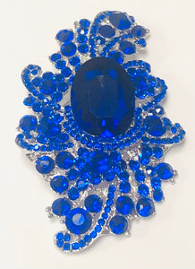 SILVER BROOCH BLUE STONES ( 06244 SBL )