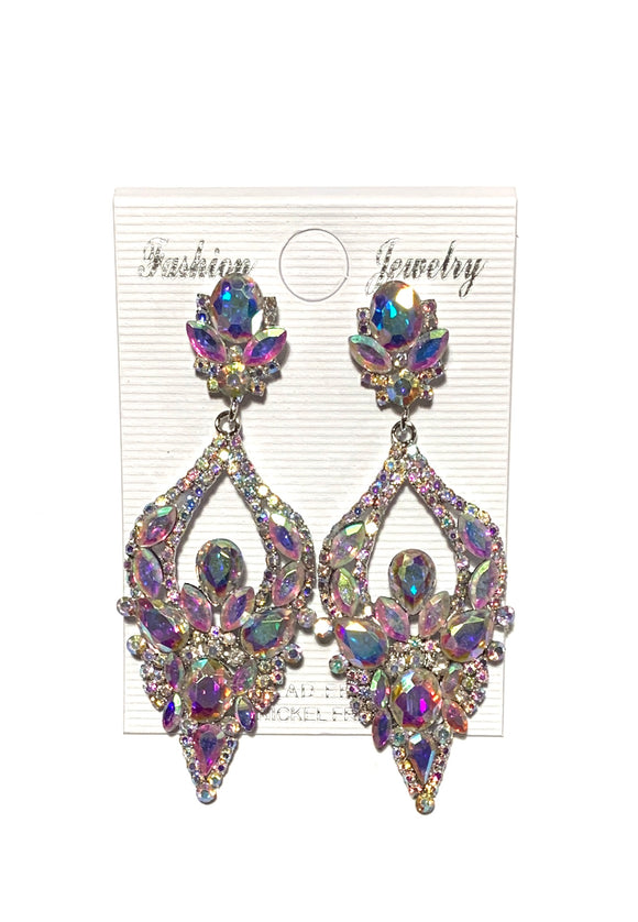 DANGLING RHINESTONE EARRINGS ( 3386 AB )