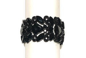 BLACK STRETCH BRACELET BLACK STONES ( 9206 BK )