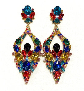 DANGLING RHINESTONE EARRINGS ( 3386 MT )