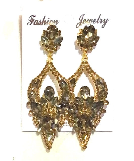 DANGLING RHINESTONE EARRINGS ( 3386 TP )