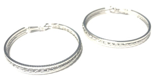 SILVER GOLD DIPPED HOOP EARRINGS ( 43827 S )