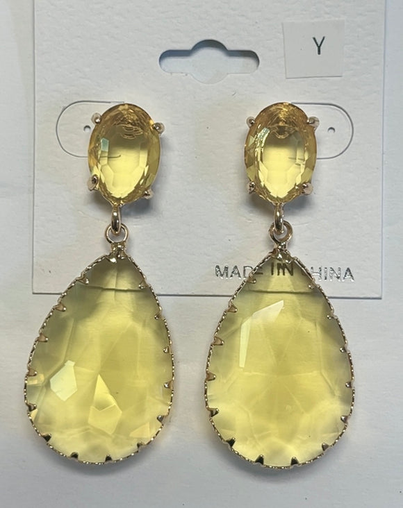 GOLD YELLOW DANGLING EARRINGS ( 033698 GYL )