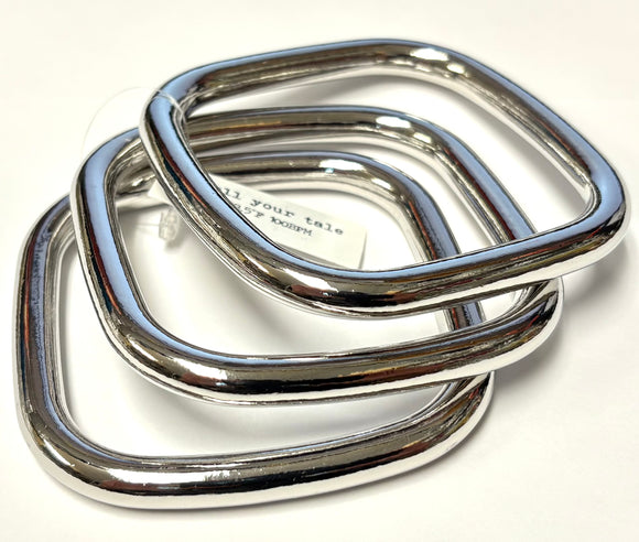 Silver 3 SQUARE BANGLE SET ( 2140 RD )