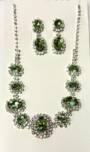 GOLD LIME GREEN NECKLACE SET ( 10787L GR )