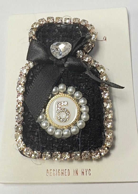 BLACK PERFUME BOTTLE BROOCH ( 1111 BK )