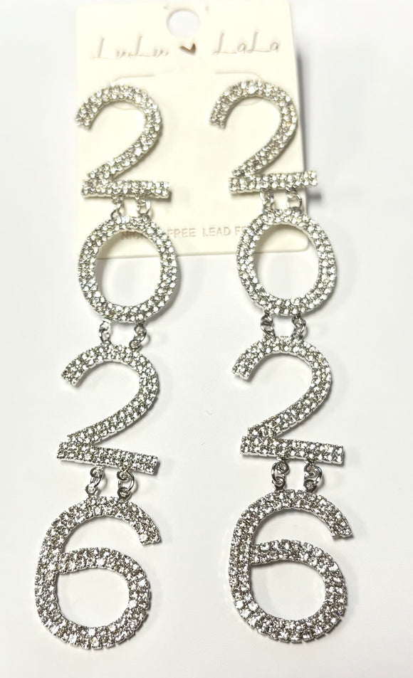 SILVER 2026 DANGLING EARRINGS ( 2732 RHCRY )