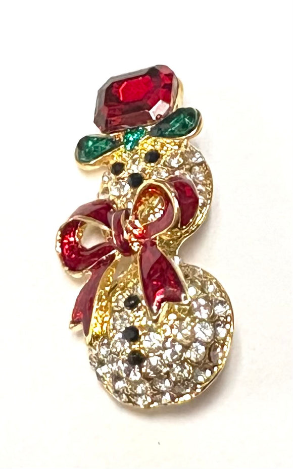 GOLD SNOWMAN BROOCH ( 0959 )