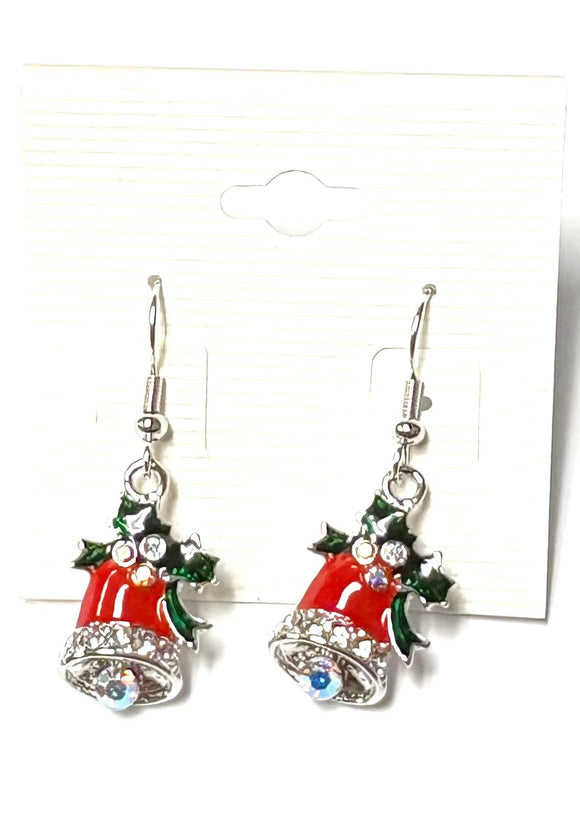 SILVER CHRISTMAS BELL EARRINGS ( 3660 )