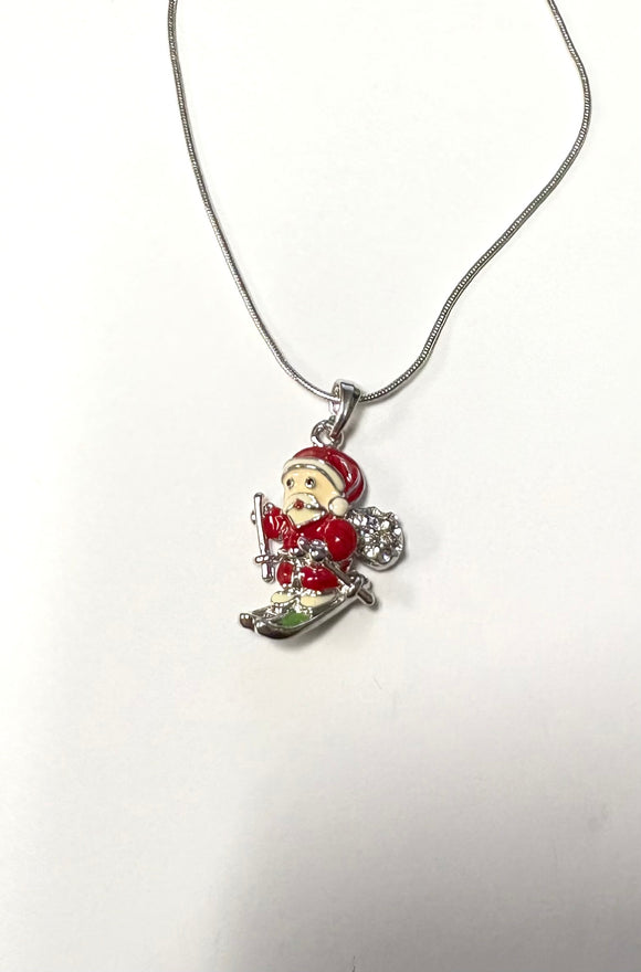 SILVER SANTA CHARM NECKLACE ( 2185 )