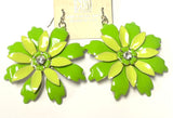 GREEN FLOWER EARRINGS ( 427 RHGR )