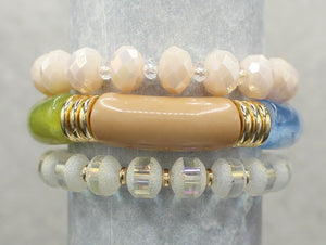 GOLD MULTI COLOR STRETCH BRACELETS ( 0598 GLMUL1 )