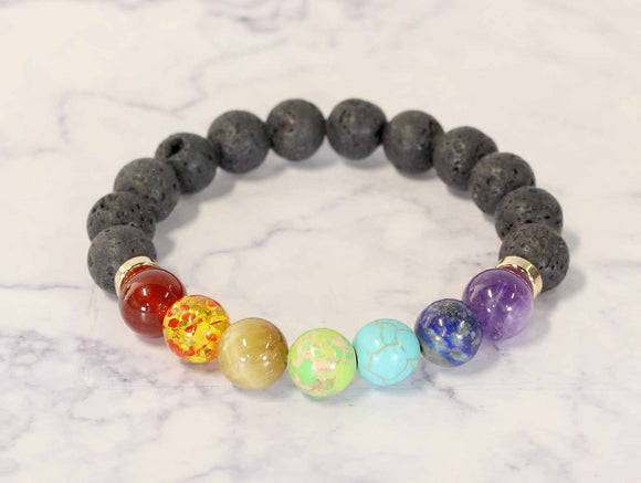 CHAKRA HEALING STONES BRACELET ( 0929 GLMUL )