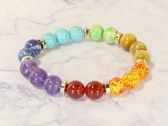 CHAKRA HEALING STONES BRACELET ( 0931 GLMUL )