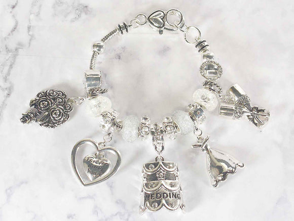 SILVER WEDDING CHARM BRACELET ( 0949 SV )