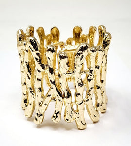 GOLD BANGLE STRAW DESIGN ( 10066 G )