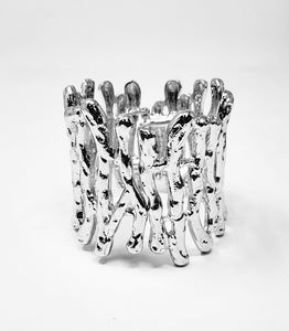 SILVER BANGLE STRAW DESIGN ( 10066 R )