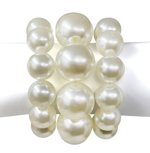 CREAM PEARL STRETCH BRACELETS ( 10104 CR )