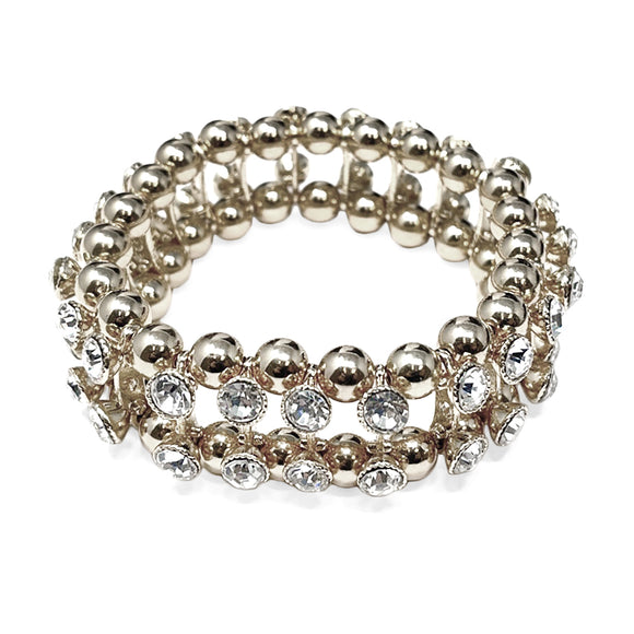 SILVER CLEAR BRACELET STRETCH ( 10108 R )