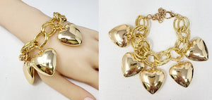 GOLD HEART CHARM BRACELET ( 10140 G )