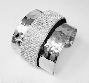 SILVER BANGLE WHITE PEARLS ( 10414 RWHP )
