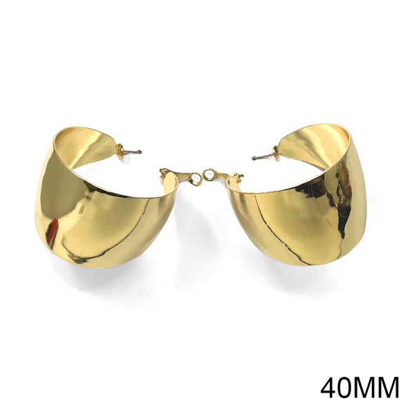 GOLD METAL HOOP EARRINGS ( 10306 G )