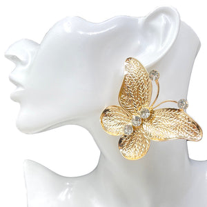 GOLD BUTTERFLY EARRINGS ( 10381 G )