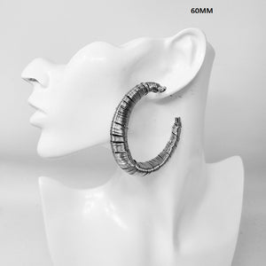 60mm HOOP EARRINGS SILVER ( 11425 R )