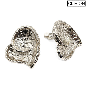 HEART SHAPE CLIP ON EARRINGS ( 20086 R )