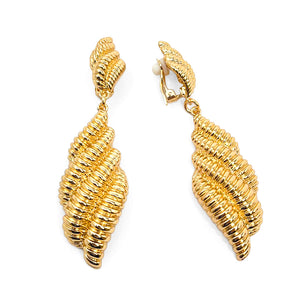 GOLD METAL CLIP ON EARRINGS ( 20089 G )