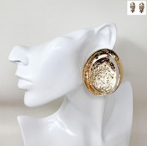 METAL CLIP ON EARRINGS ( 20227 G )