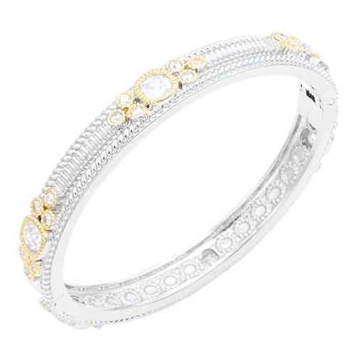 SILVER GOLD BANGLE ( 302 2T )