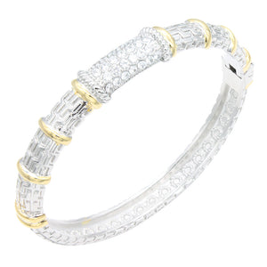 SILVER GOLD BANGLE ( 308 2T )