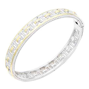 SILVER GOLD BANGLE ( 309 2T )