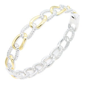 SILVER GOLD BANGLE ( 310 2T )