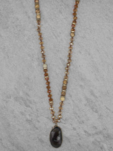 AGATE PENDANT NECKLACE 27" ( 0272 WGNAT )