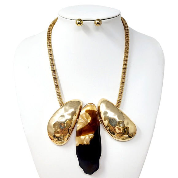 GOLD BROWN NECKLACE SET ( 10550 G )