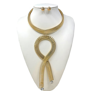 GOLD CHOKER NECKLACE SET ( 10733 G )