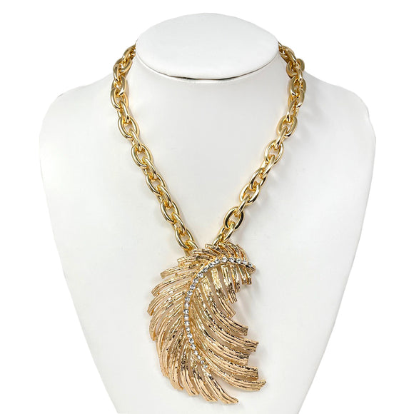 GOLD LEAF NECKLACE ( 10782 G )