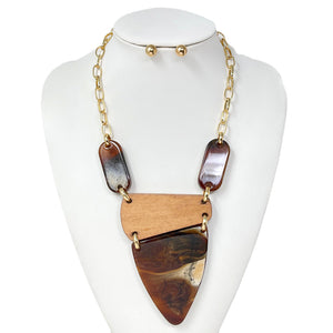 WOODEN NECKLACE SET ( 10823 GBR )